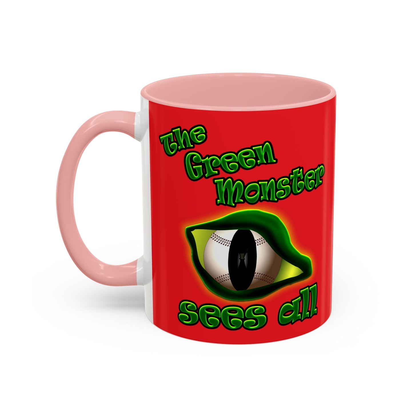green monster - Accent Mug (red)