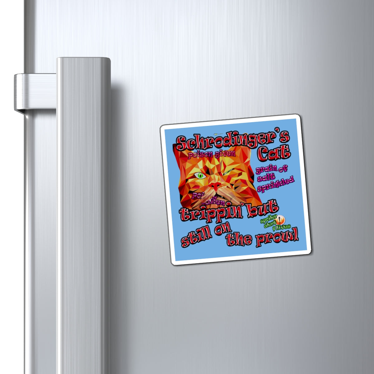 schrodinger's cat - Magnets - (light blue)