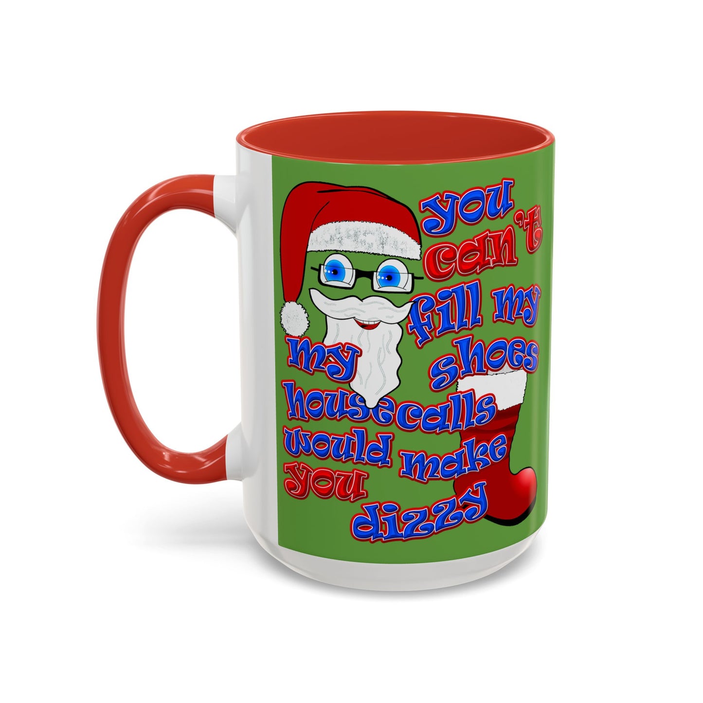 santa's shoes - Accent Mug (green)