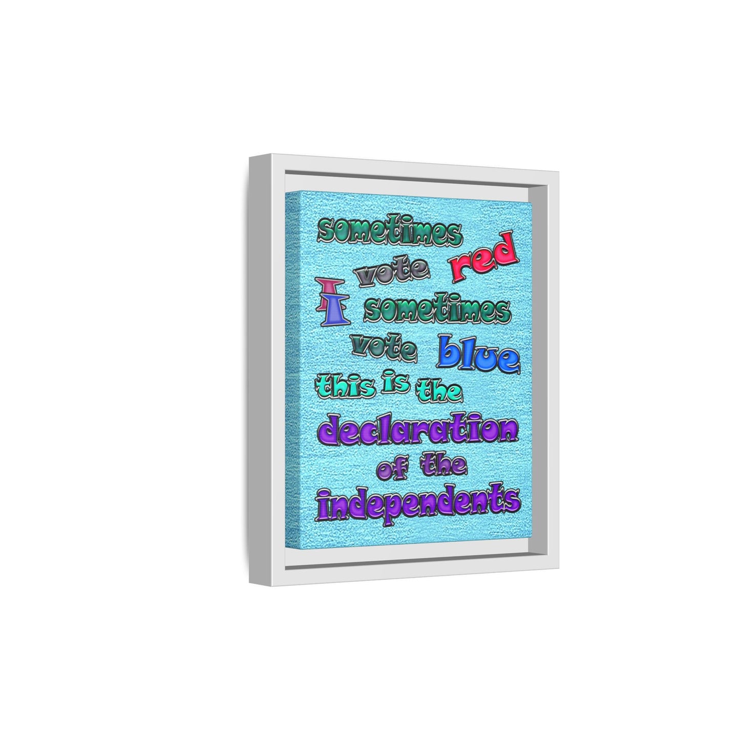 declaration of the independents - framed canvas art (faded blue)