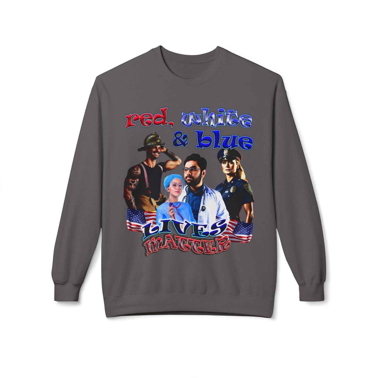 rw&b lives matter - Unisex Midweight Softstyle Fleece Crewneck Sweatshirt