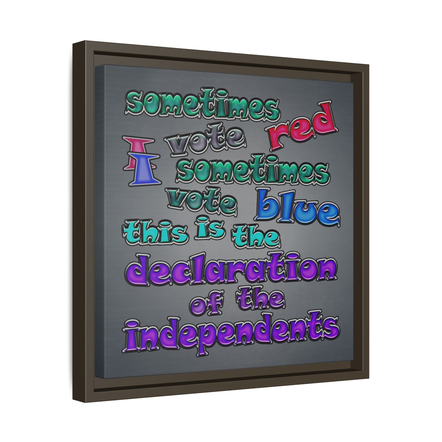 declaration of the independents - framed canvas art (grey-light grey)