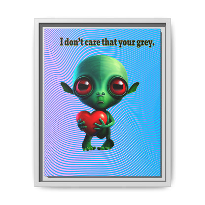 I don't care that your grey - framed canvas art (light blue-purple wave)
