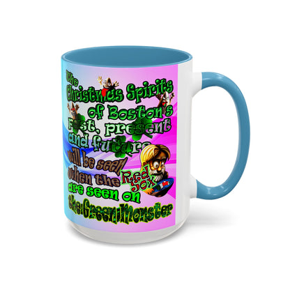 christmas spirits of boston - Accent Mug (light blue-pink wave)