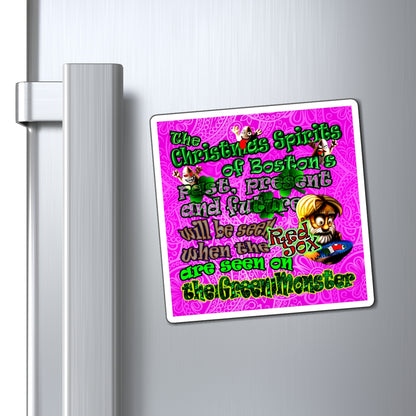 christmas spirits of boston - Magnets - (pink swirl)