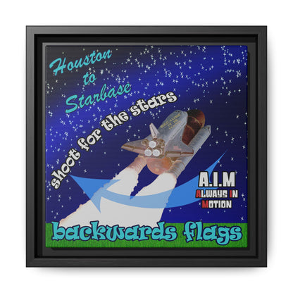 shoot for the stars - framed canvas art ('snoops' background)