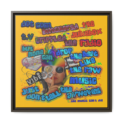 drop the beat - framed canvas art (yellow)