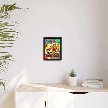 love peace - framed canvas art (rainbow split)