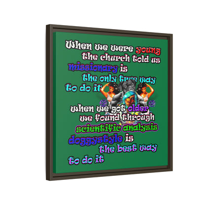 doggystyle - framed canvas art (dark green)
