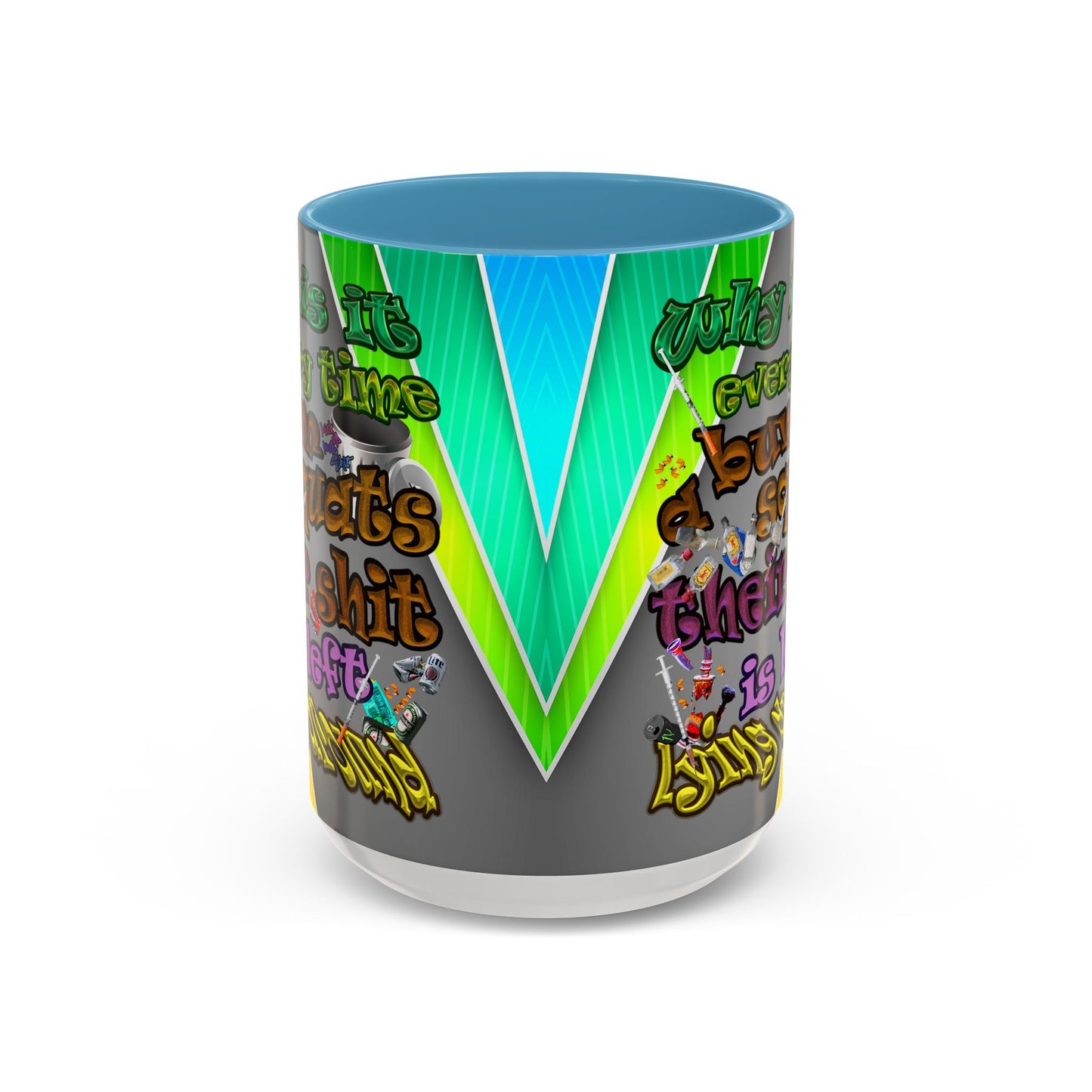 the bum's shit - Accent Mug (rainbow split)