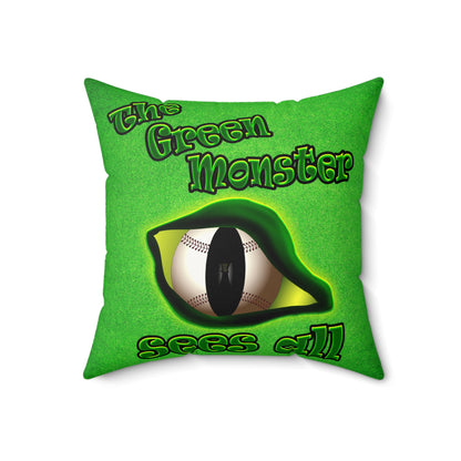 green monster - Faux Suede Square Pillow - (green turf)
