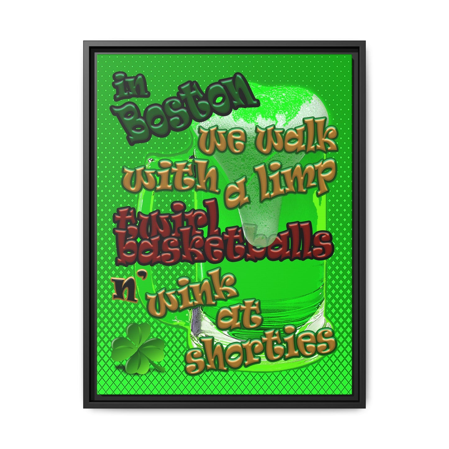 celtics logo - framed canvas art (logo green)