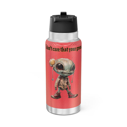 I don't care that your grey - Gator Tumbler, 32oz  (yellow-orange wave)
