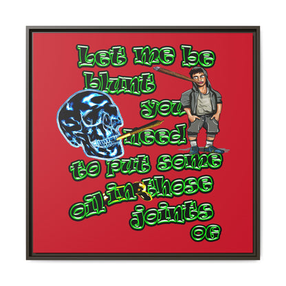 og - framed canvas art (dark red)