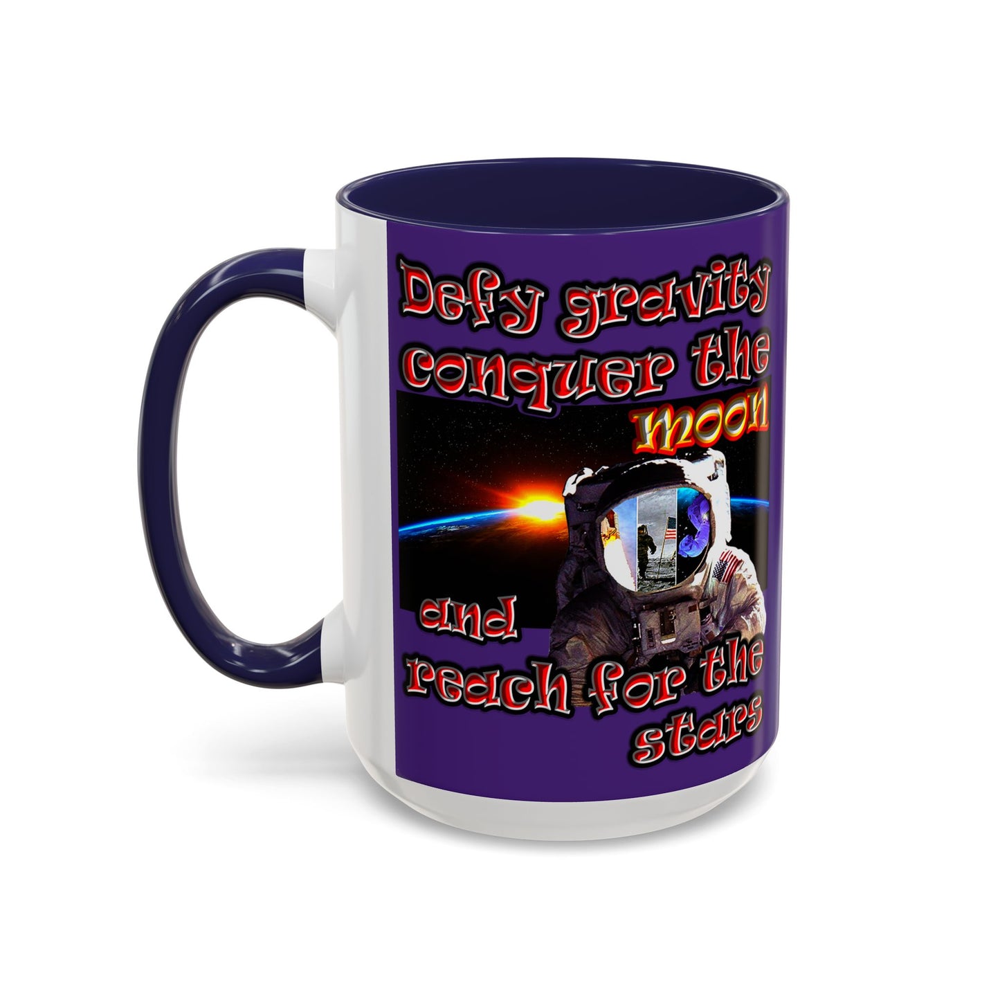 defy conquer reach - Accent Mug (purple)