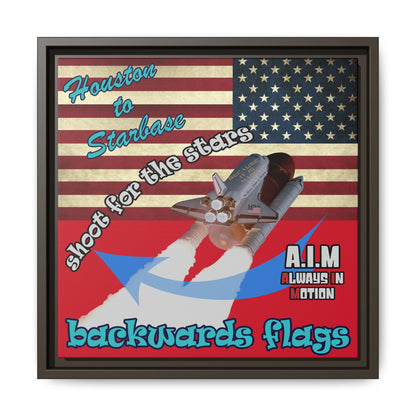 shoot for the stars - framed canvas art (dark red)