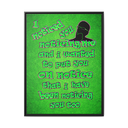 noticed you noticing - framed canvas art (green turf)