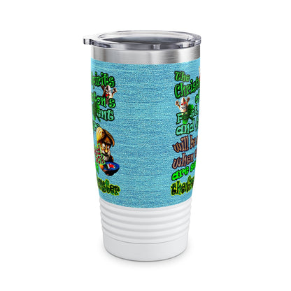 christmas spirits of boston - Ringneck Tumbler, 20oz (faded blue)