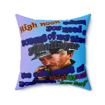 high noon - Spun Polyester Square Pillow - (light blue-purple wave)