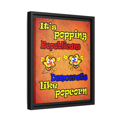 popping like popcorn - framed canvas art (burnt orange)