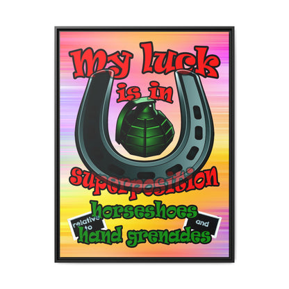 my luck - framed canvas art (color blur)