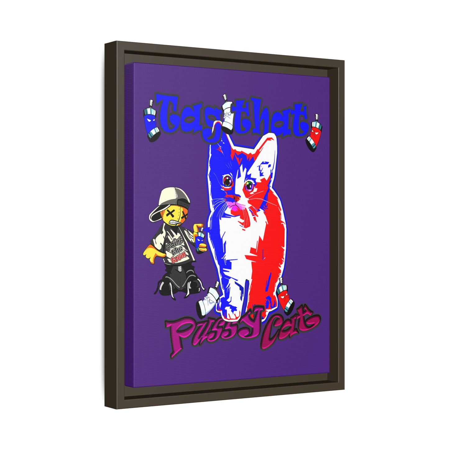 tag that - framed canvas art (purple)