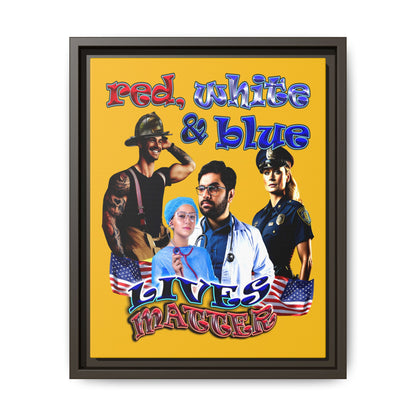 rw&b lives matter - framed canvas art (yellow)
