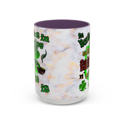 celtics logo - Accent Mug (white marble)