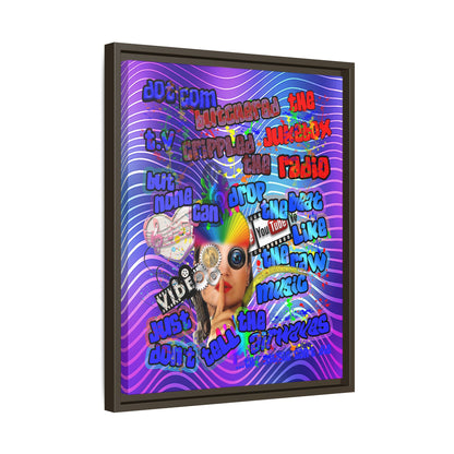 drop the beat - framed canvas art (purple wave)