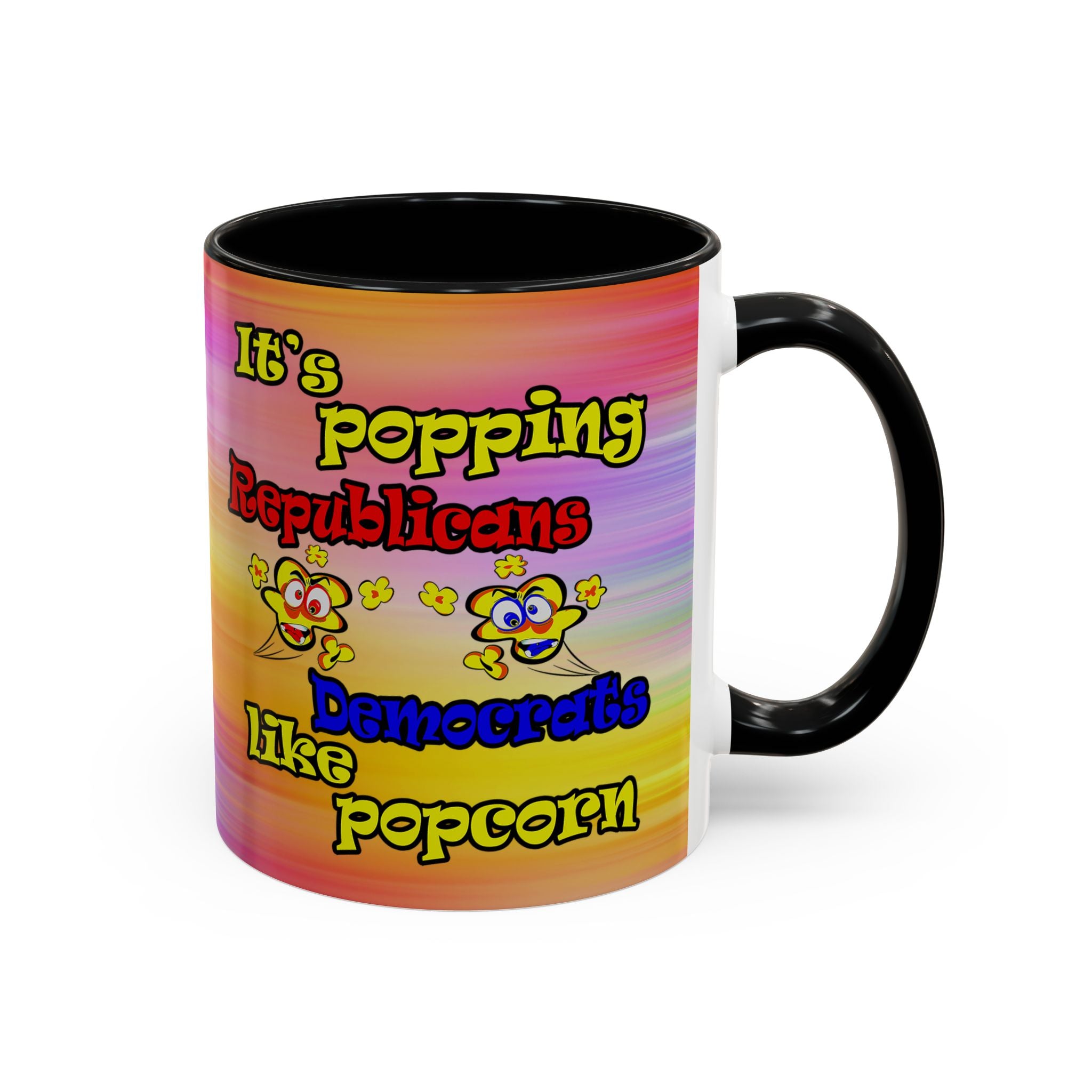 popping like popcorn - Accent Mug (color blur)