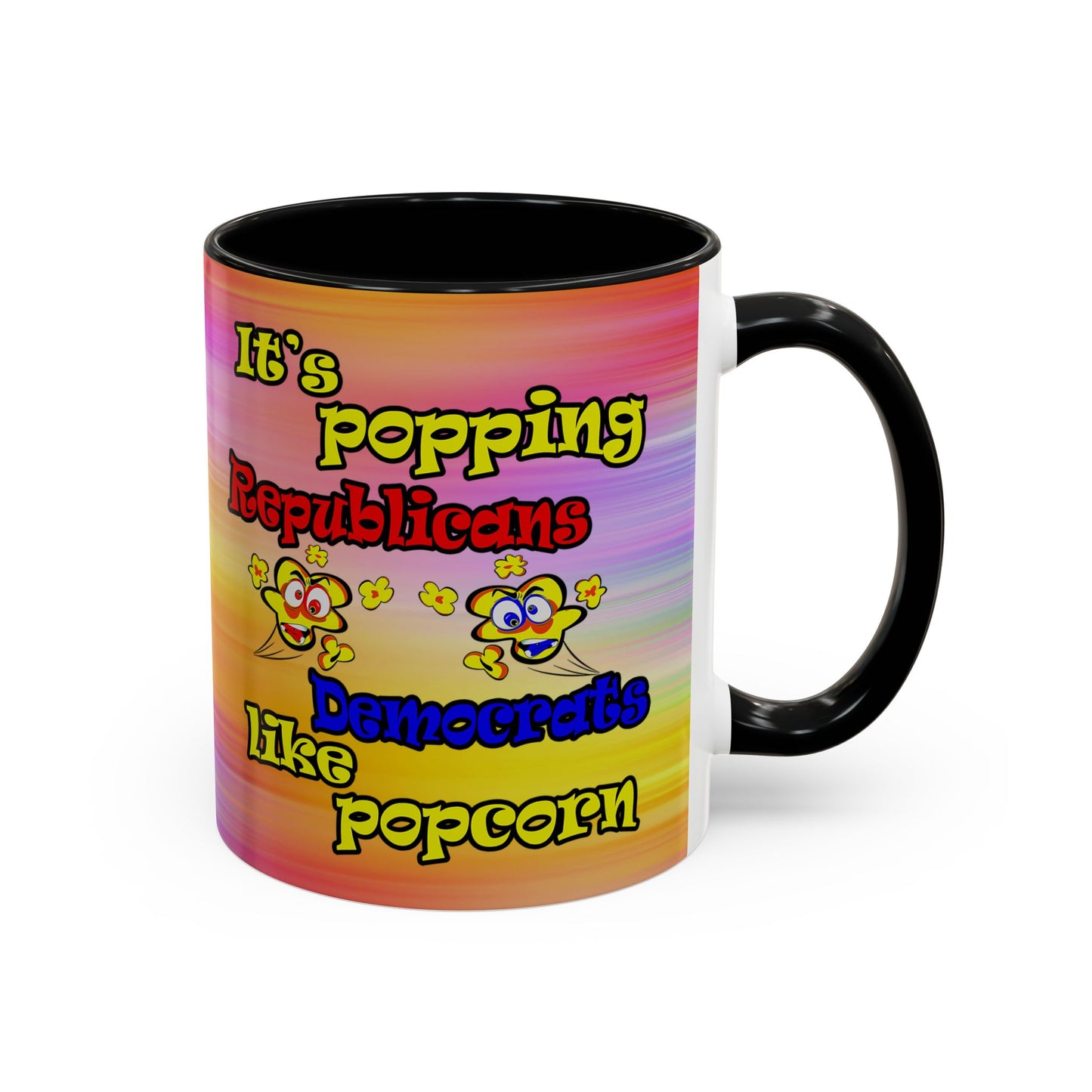 popping like popcorn - Accent Mug (color blur)