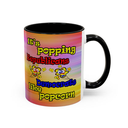 popping like popcorn - Accent Mug (color blur)