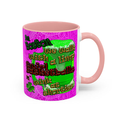 celtics logo - Accent Mug (pink swirl)