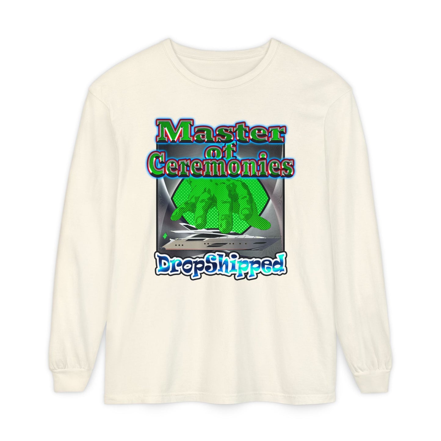 logo - Unisex Garment-dyed Long Sleeve T-Shirt