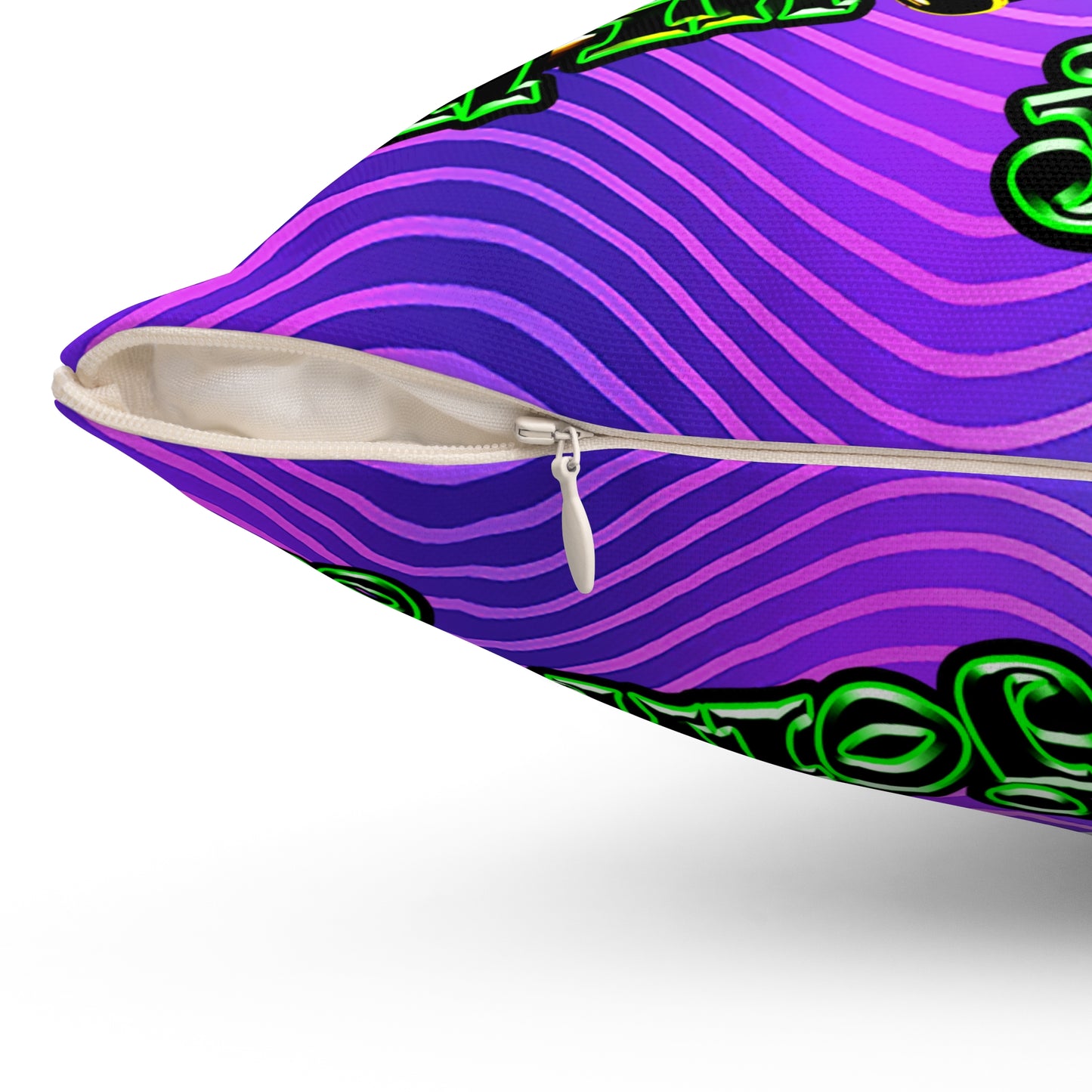 og - Spun Polyester Square Pillow - (purple wave)