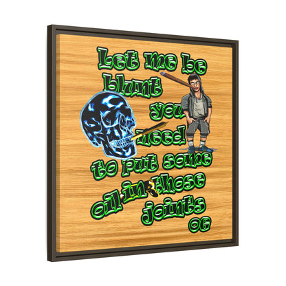 og - framed canvas art (butterscotch wood finish)
