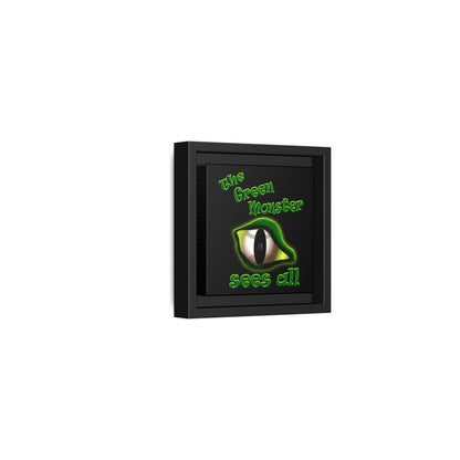 green monster - framed canvas art (black)
