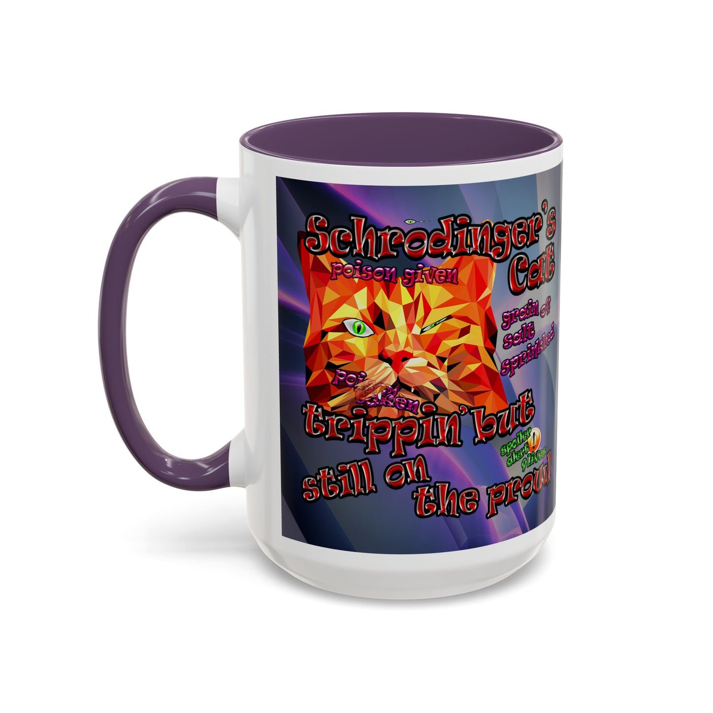 schrodinger's cat - Accent Mug (grey-pink wave)