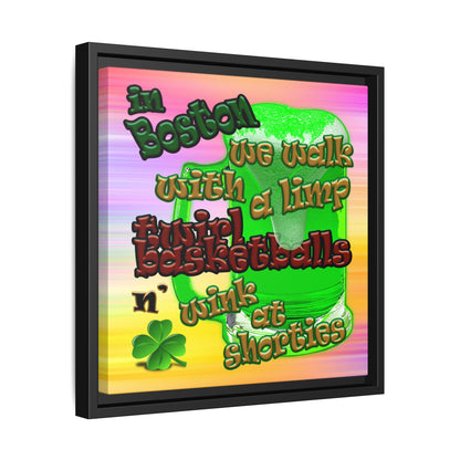 celtics logo - framed canvas art (color blur)