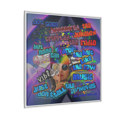 drop the beat - framed canvas art (grey-pink wave)