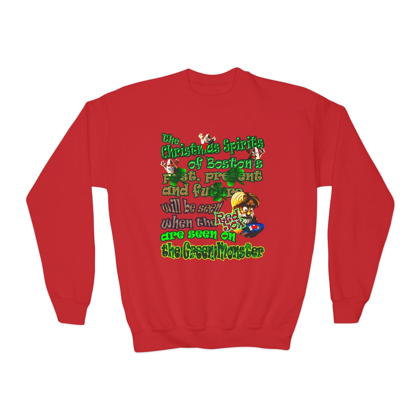 christmas spirits of boston - Youth Crewneck Sweatshirt