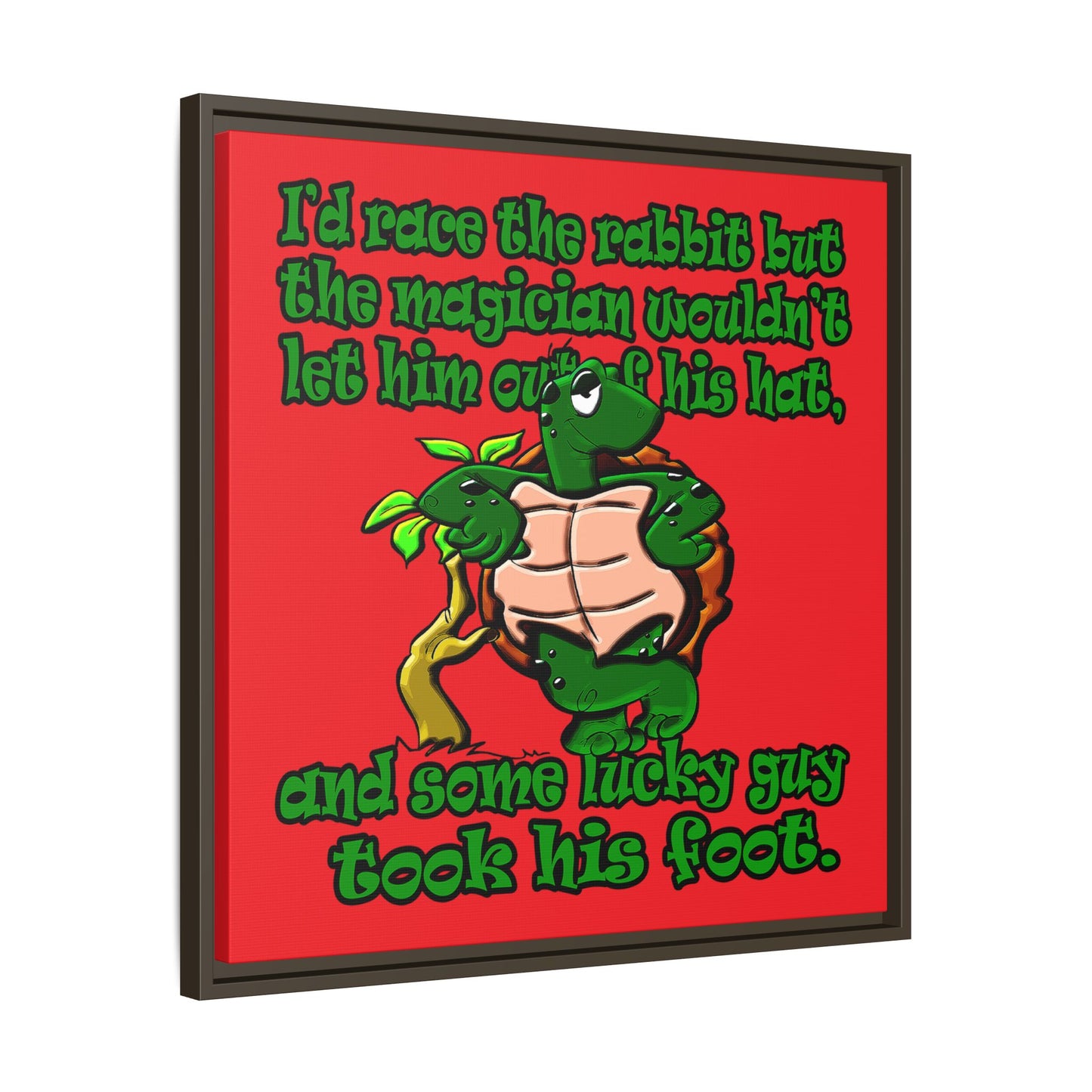 turtle race - framed canvas art (red)