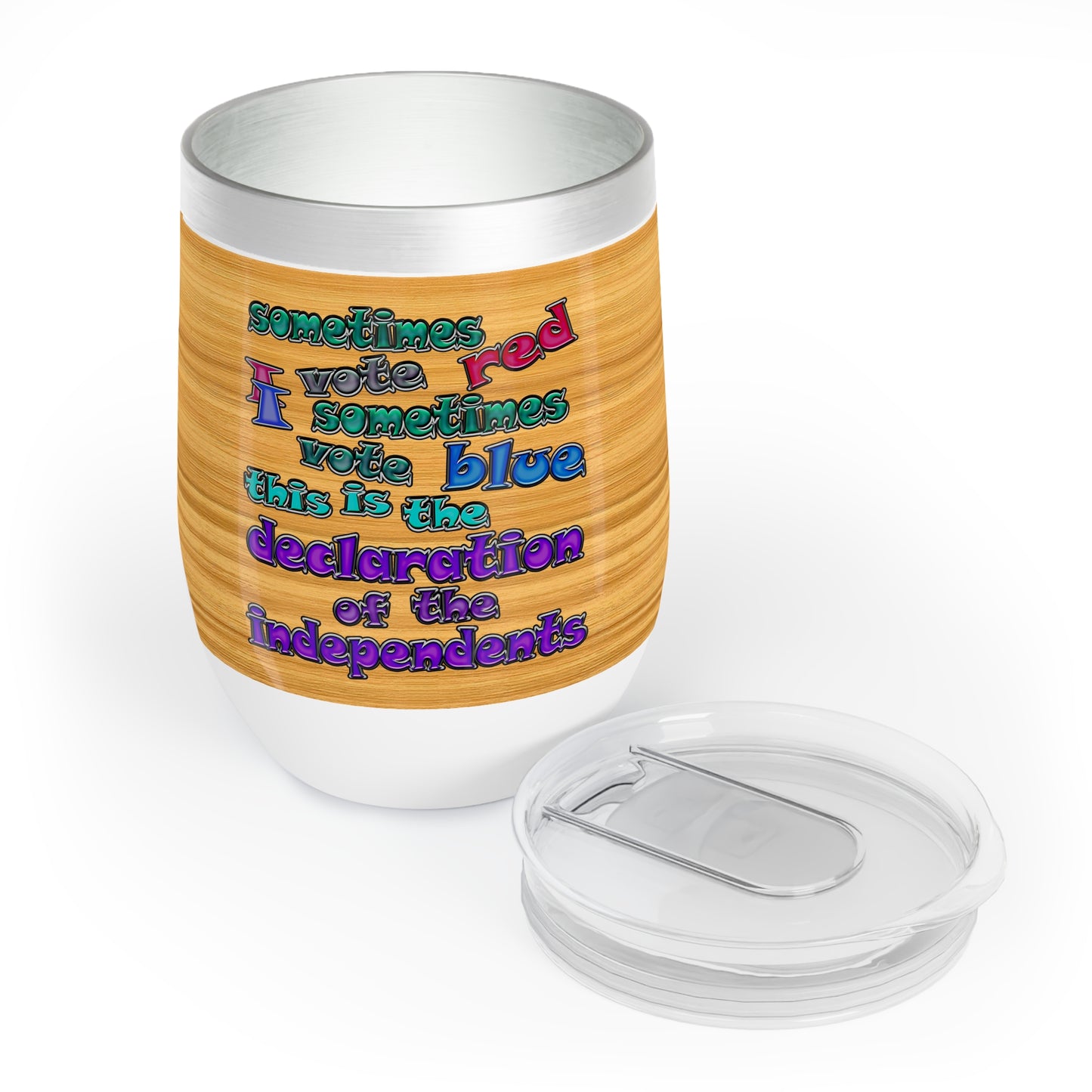 declaration of the independents - Chill Wine Tumbler (butterscotch wood finish)
