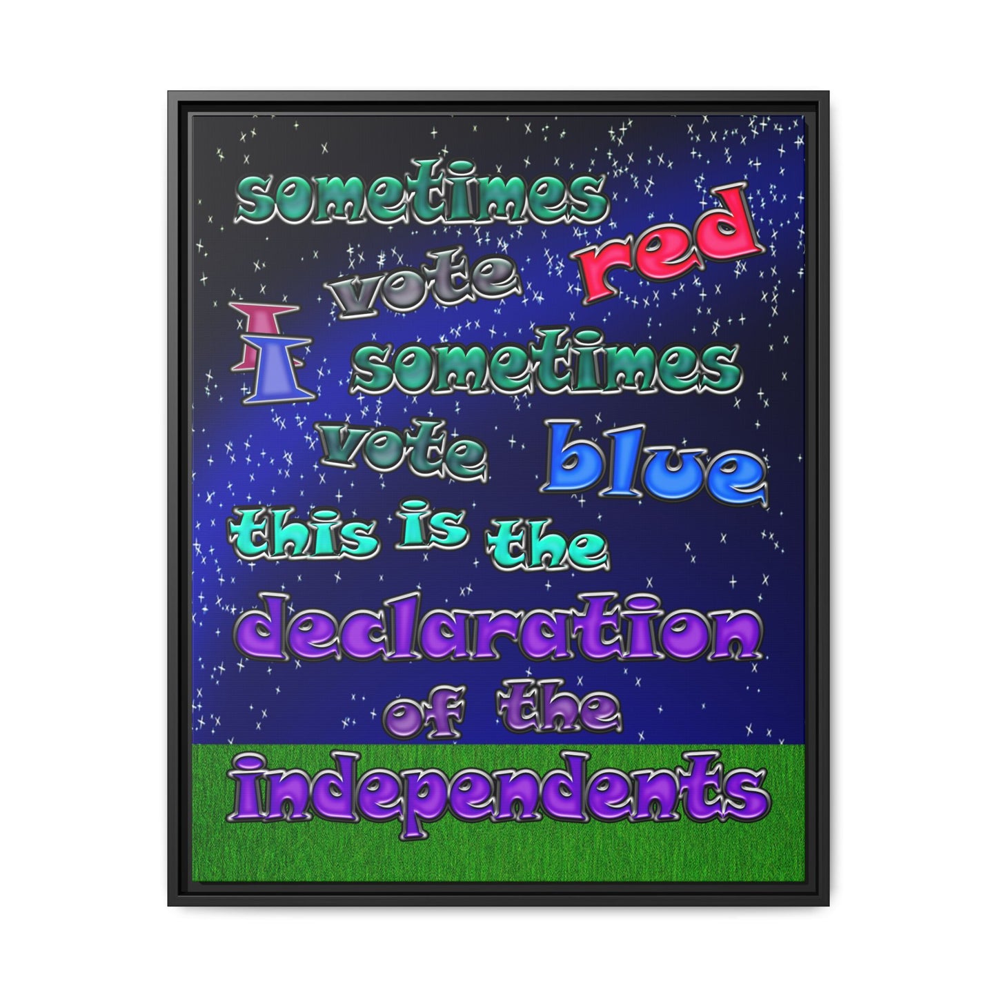 declaration of the independents - framed canvas art ('snoops' background)