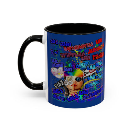 drop the beat - Accent Mug (dark blue)