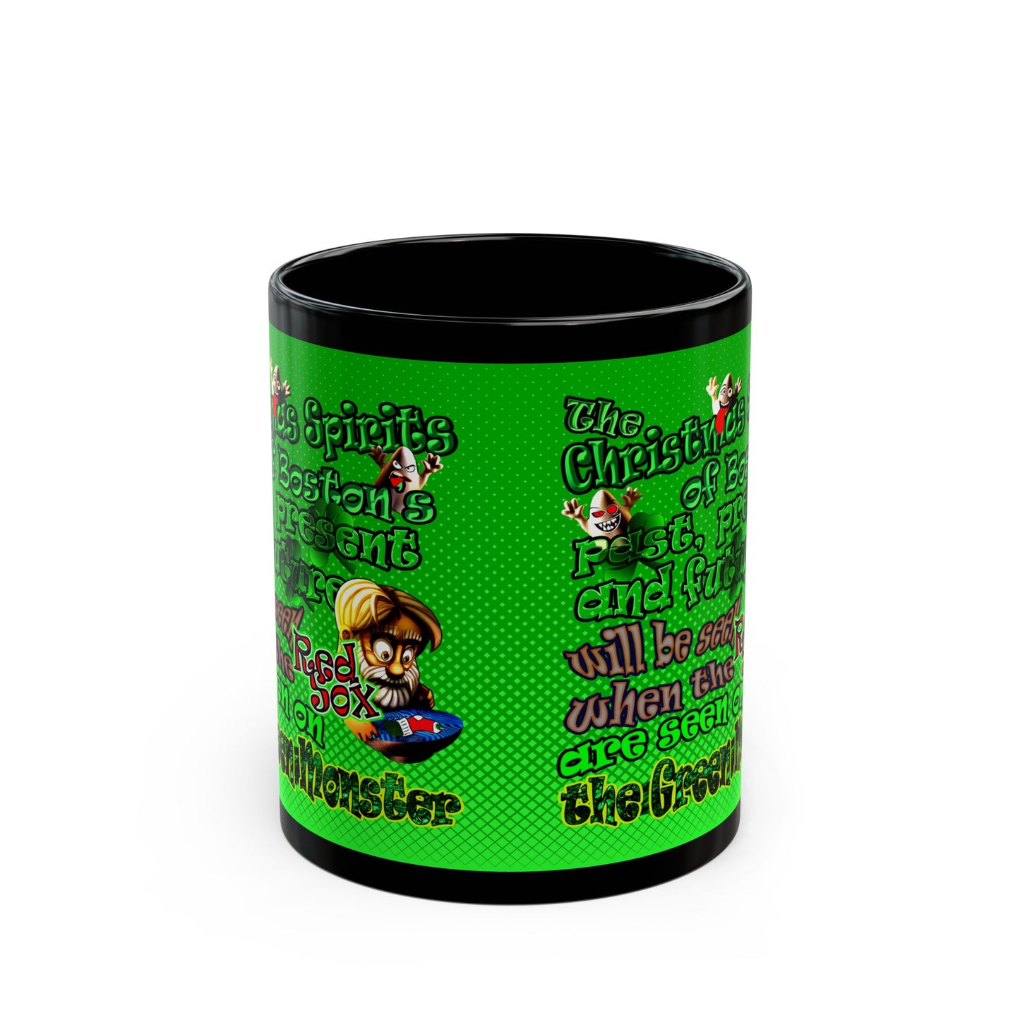 christmas spirits of boston - Black Mug (logo green)