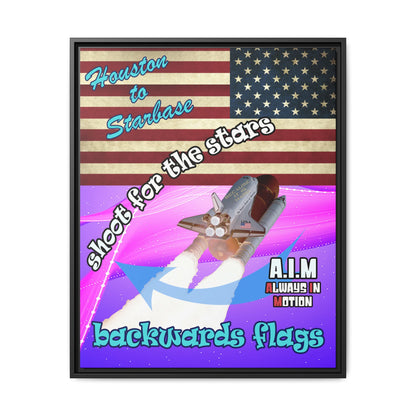 shoot for the stars - framed canvas art (purple-pink wave)