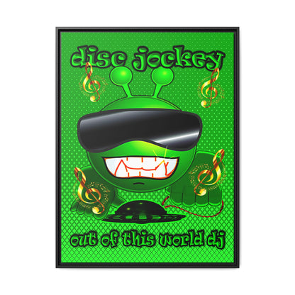 disc jockey - framed canvas art (logo green)