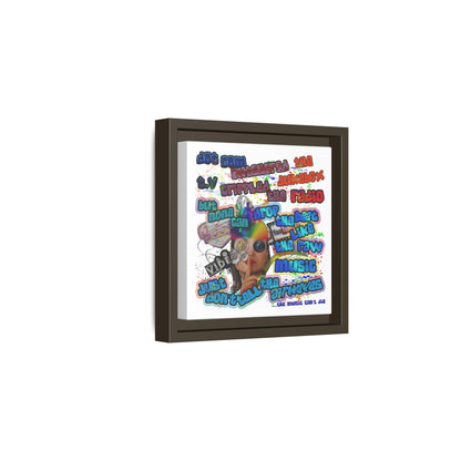 drop the beat - framed canvas art (white)