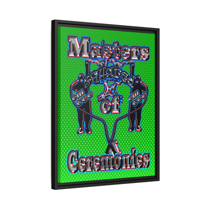 em cee squared - framed canvas art (logo green)